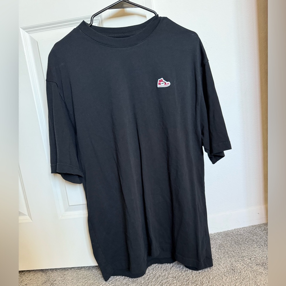 Jordan Black Tee with Red and White Logo